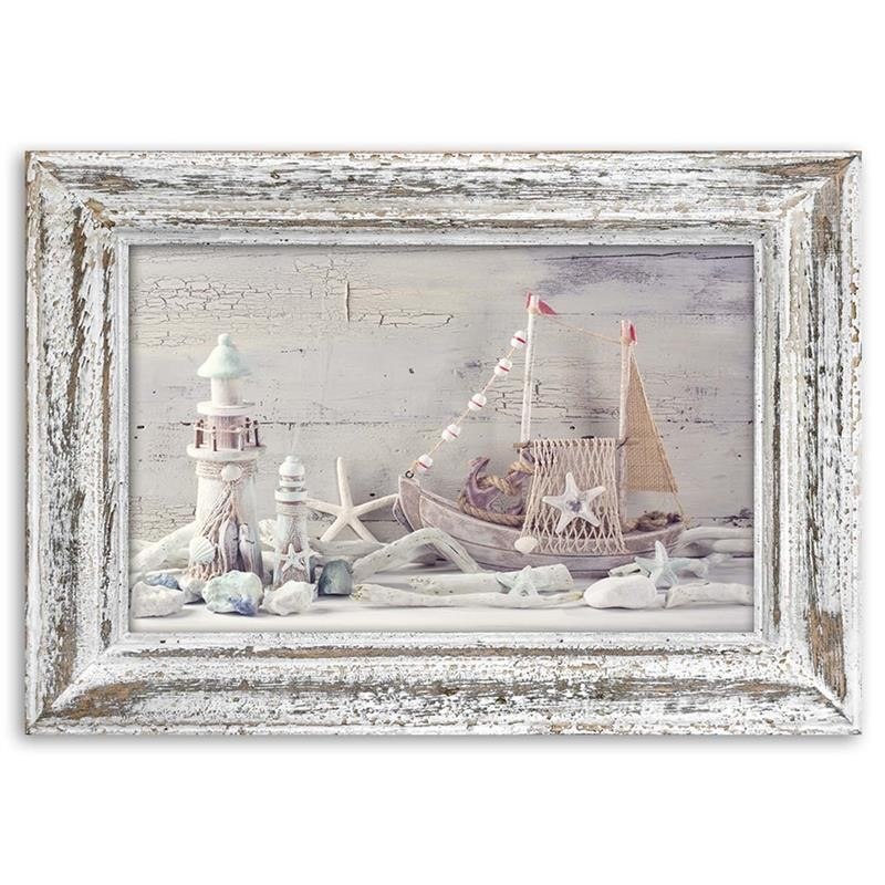 Emaga Obraz na płótnie, Pamiątki znad morza shabby chic - 60x40